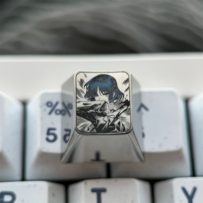 1U Titanium Alloy Artisan Keycaps Precision Pointillism + Anodizing for Mechanical Keyboard -Yamada Ryo